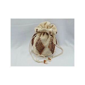 Emily Levine Women's Beige Embellished Crochet Adjustable Strap Shoulder Bag